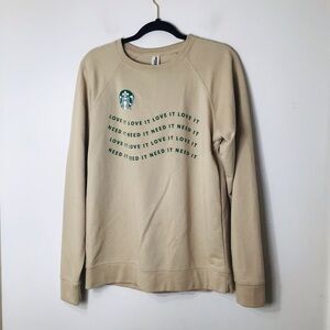 Starbucks coffee pullover sweatshirt women medium tan
